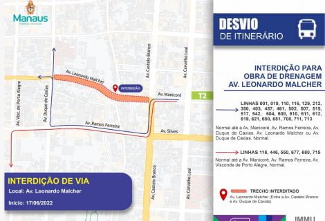 Prefeitura interdita trecho da avenida Leonardo Malcher para execução de obras de drenagens e esgotos