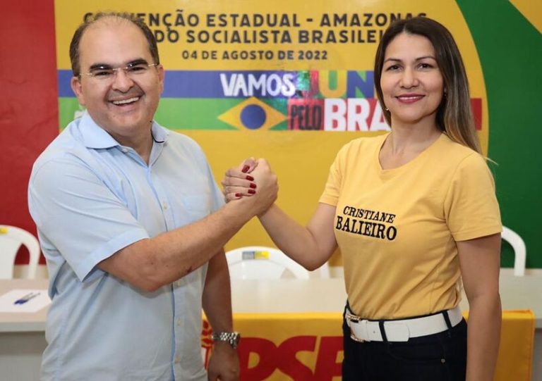candidato ao governo do Amazonas Ricardo Nicolau anunciou a professora Cristiane Balieiro, do PSB, como candidata a vice-governadora na chapa 'Nós, o Povo' (Solidariedade/PSB) para disputar o governo do Amazonas nas eleições deste ano