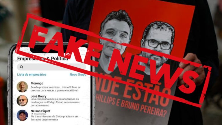 Empresários bolsonaristas espalham fake news contra Dom e Bruno