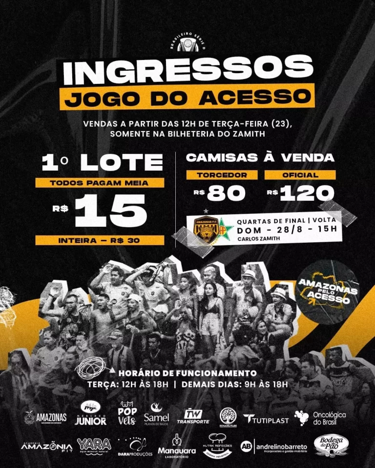 Inicia venda de ingressos para duelo entre Amazonas FC e Portuguesa-RJ