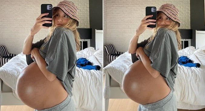Isabella Scherer impressiona com tamanho da barriga grávida