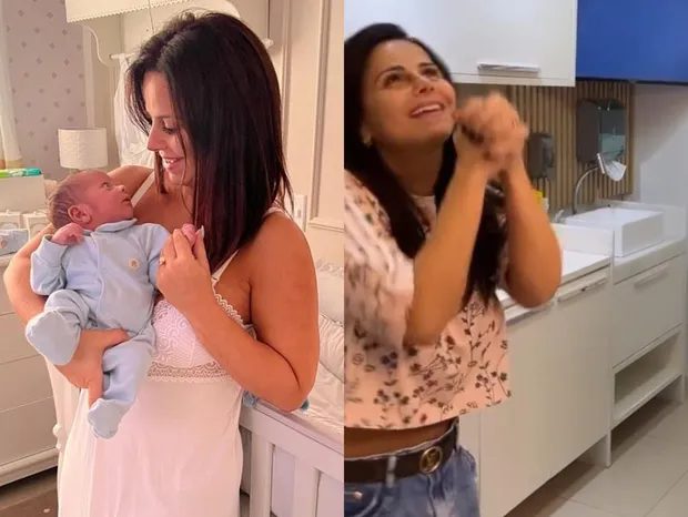 Viviane Araújo celebra autorização para voltar a treinar 1 mês após dar à luz