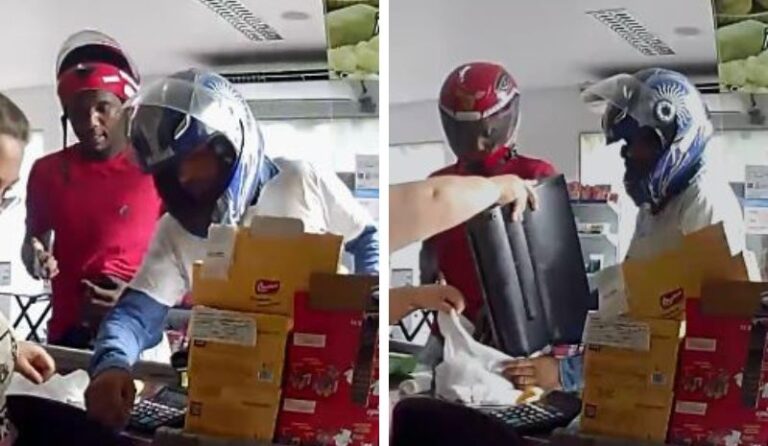VÍDEO: Dupla ameaça atendente e assalta mercadinho em Manaus