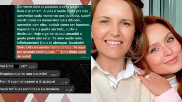 Larissa Manoela expõe print de mensagem que recebeu da mãe no Natal: “Vai à m*rd*”