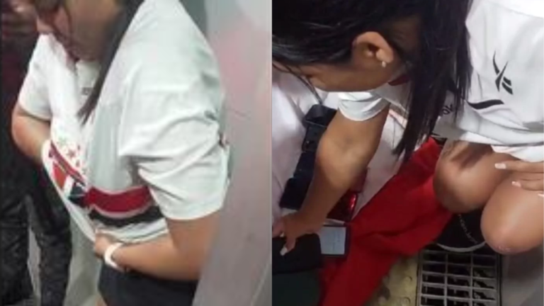 VÍDEO: Torcedora é presa por furtar 14 celulares e esconder no sutiã
