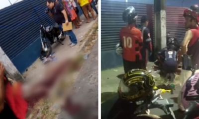 VÍDEOS: Militar do exército morre e garupa fica ferida após moto bater em poste, em Manaus