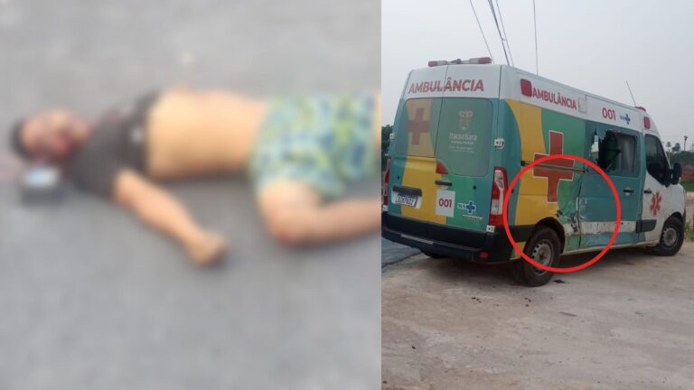 IMAGENS FORTES: Motociclista bate na lateral de ambulância e morre na rodovia AM-010 IMAGENS FORTES: Motociclista bate na lateral de ambulância e morre na rodovia AM-010