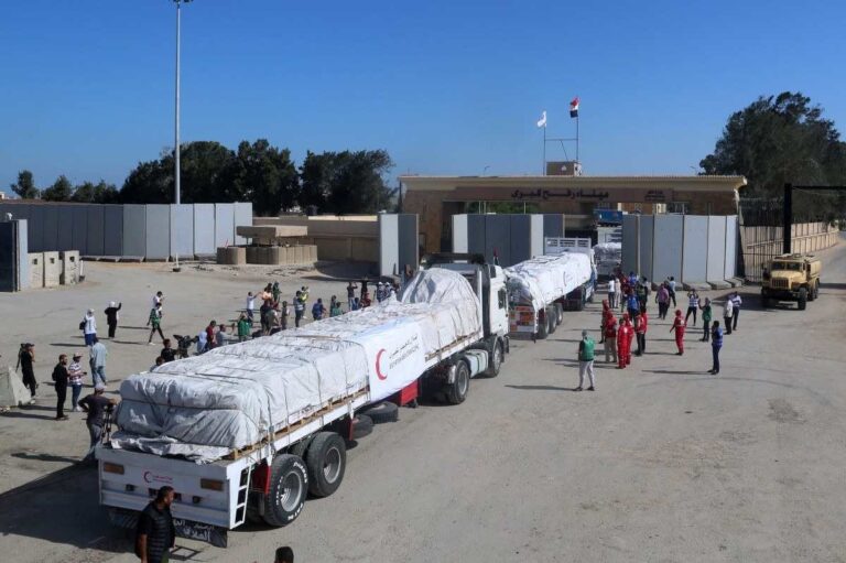 VÍDEO: 20 caminhões com ajuda humanitária chegam na Faixa de Gaza