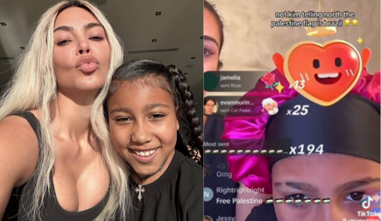 VÍDEO: Em live, Kim Kardashian confunde bandeira da Palestina com a do Brasil
