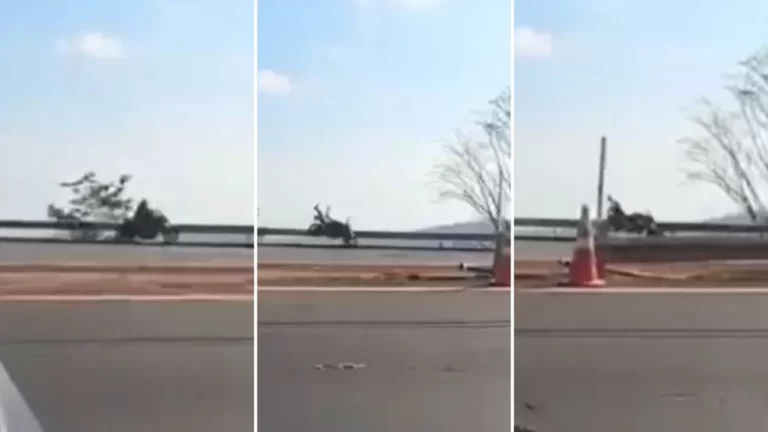 VÍDEO: Motociclista perde o controle e sobrevive ao cair de ribanceira de  20 metros, em MG
