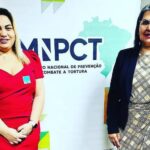 Imagem colorida mostra Luciane e a advogada Natividade