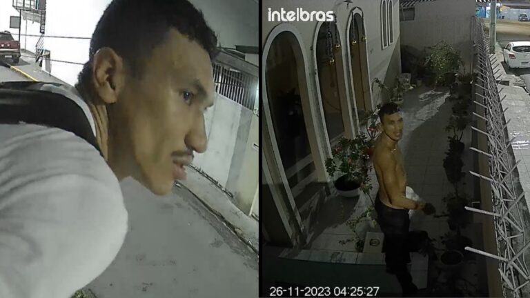 VÍDEOS: Armado, homem pula muro de casa e cai em piscina durante tentativa de furto, em Manaus