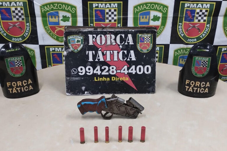 Em Manaus, Força Tática apreende arma e munições de calibres diferentes