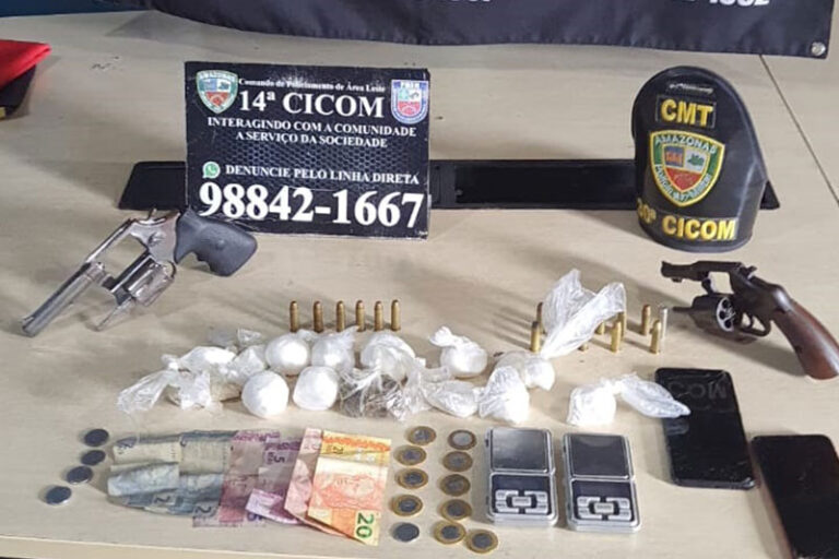 “Operação Pacificador” prende dupla com armas e drogas na zona Leste de Manaus