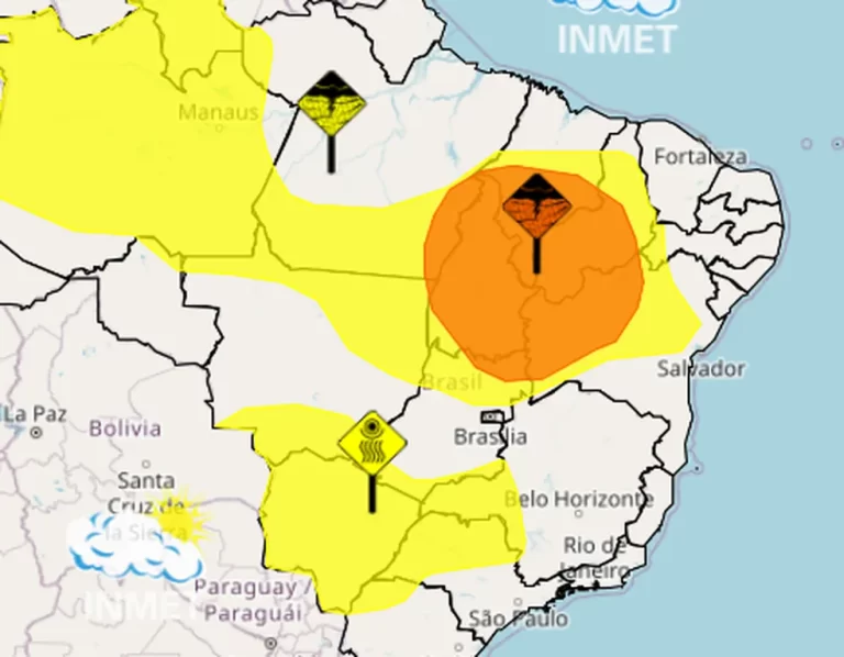 Tocantins tem alerta de perigo com previsão de tempestade para o início da semana Tocantins tem alerta de perigo com previsão de tempestade para o início da semana