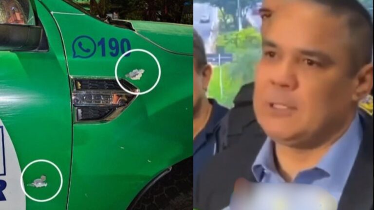 VÍDEO: “Atirou para matar, vai levar tiro para morrer”, diz secretário de segurança do AM após ataque à viatura da PM