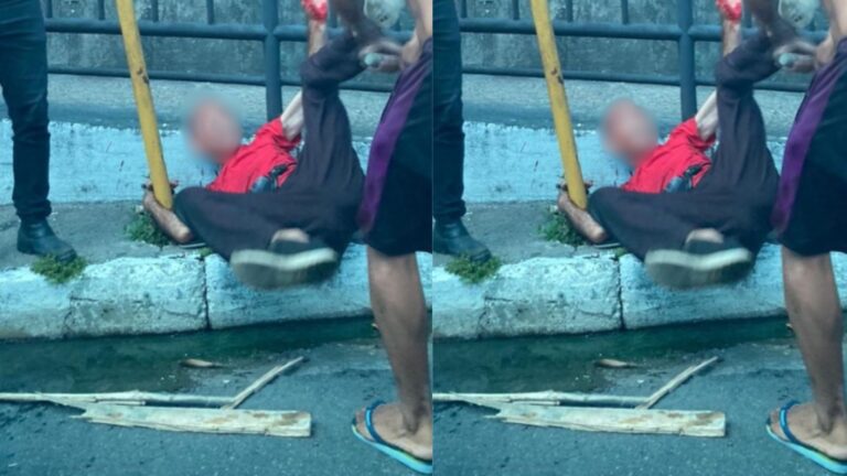 Homem é espancado no meio da rua após agredir a própria mãe, em Manaus