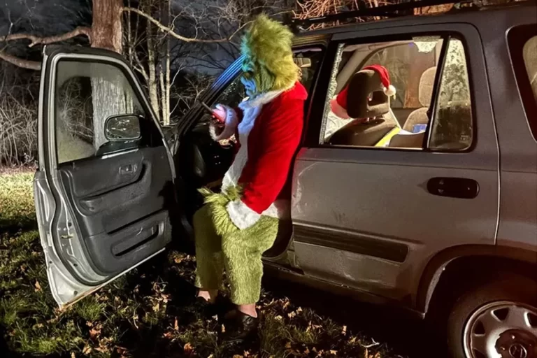 “Grinch” sofre acidente de carro nos Estados Unidos