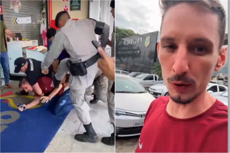 VÍDEO: Homem é agredido e desmaia em shopping de Goiânia