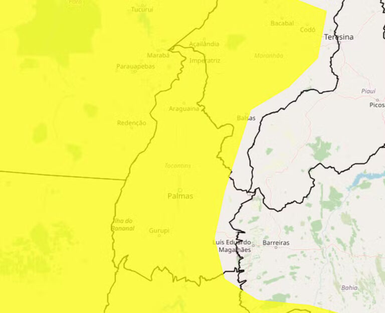 Tocantins está em estado de alerta de chuvas para o fim de semana