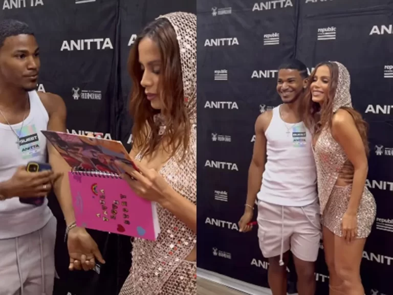 VÍDEO:  Fã diz para Anitta que terminou namoro de 7 anos por culpa da cantora