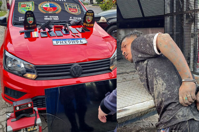 Após denúncia, homem é preso com vários celulares e armas de fogo em Manaus