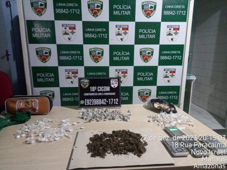 Trio é preso por tráfico de drogas na zona Norte de Manaus
