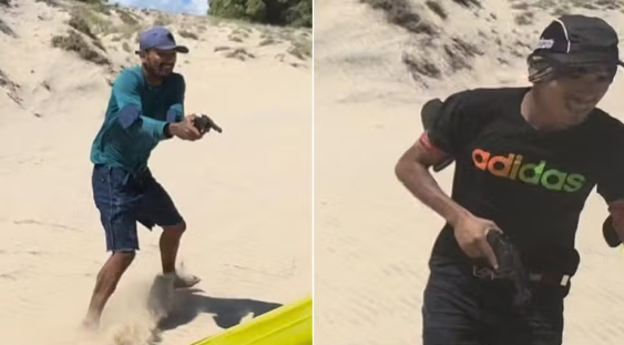 VÍDEO: Turistas registram tentativa de assalto durante passeio de buggy em dunas no Ceará