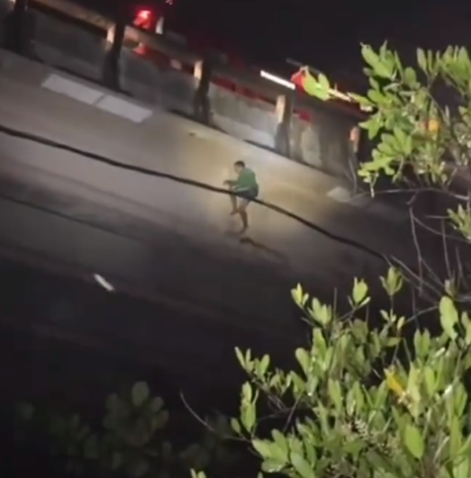 VÍDEO: Homem fica pendurado em fios de alta tensão após ser jogado de ponte por sequestradores
