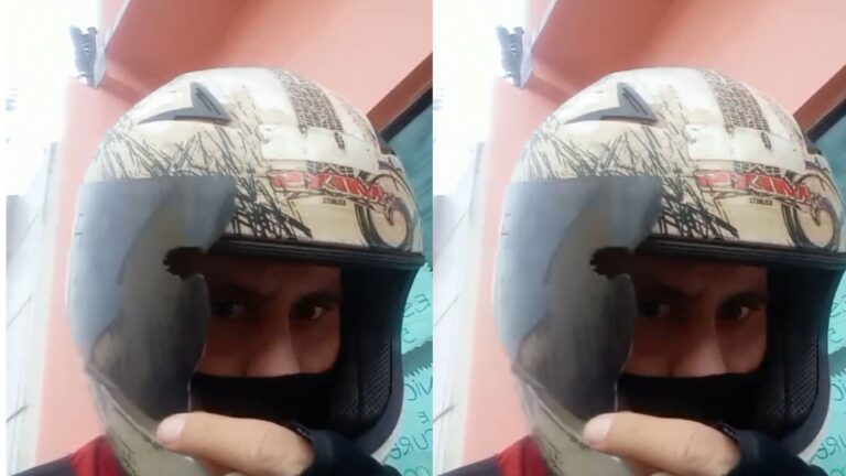 VÍDEO: motociclista por app escapa de assalto e tem a viseira do capacete quebrada por tiro, em Manaus