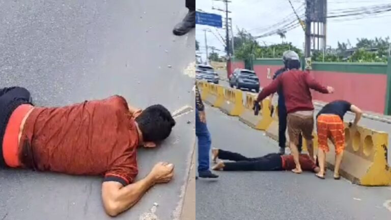 VÍDEO: Homem é espancado por ‘tribunal do povo’ no meio da rua, em Manaus