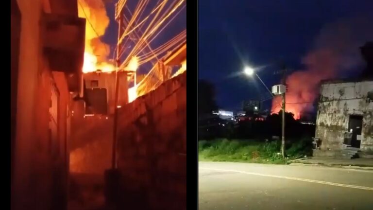 VÍDEOS: Incêndio de média proporção atinge duas casas, em Manaus