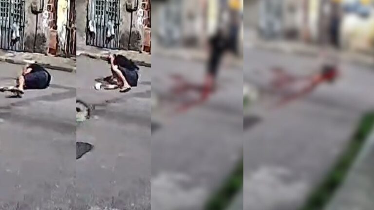 VÍDEO: adolescente atira contra homem no meio da rua e tenta fugir por buraco na parede, em Recife