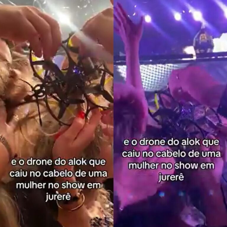 VÍDEO: Durante show de Alok, drone cai e fica preso nos cabelos de mulheres que estavam na plateia