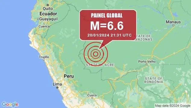 Maior terremoto da história do Brasil é registrado na Amazônia, com 6.6 graus