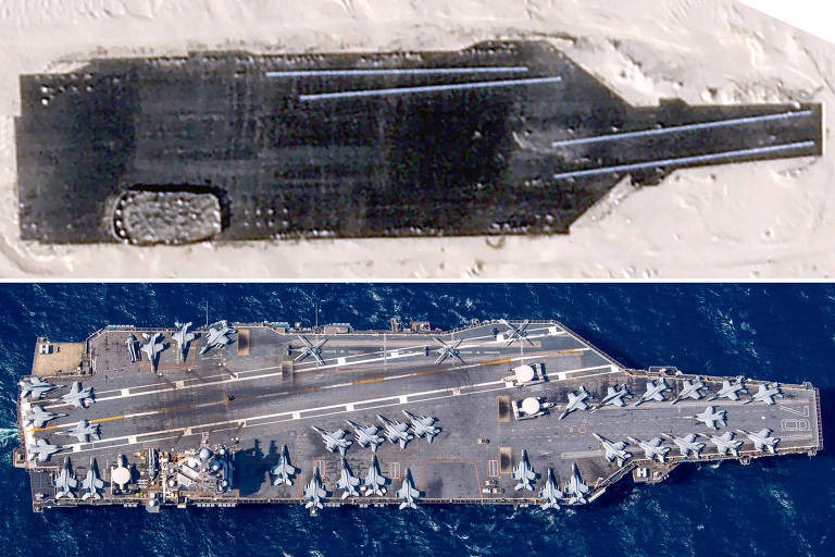 China faz maquete do maior porta-aviões de guerra dos EUA
