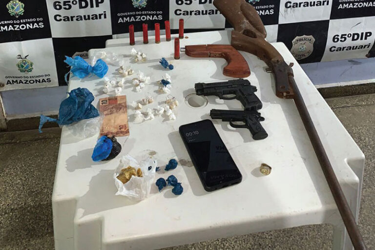 Em Carauari, homem é preso com drogas e arma de fogo