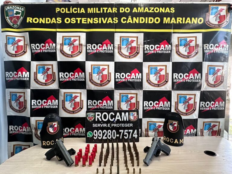 Rocam apreende munições de fuzil, espingarda e pistola em Rio Preto da Eva