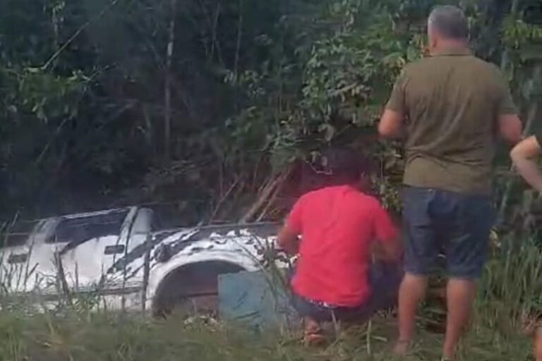 Mulher morre após picape capotar várias vezes na BR-319, no AM