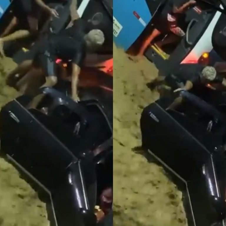 VÍDEO: Jovem salva família presa em carro arrastado por enxurrada no RJ