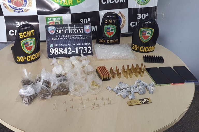 Homem é preso por tráfico de drogas e porte de munições na comunidade Valparaíso