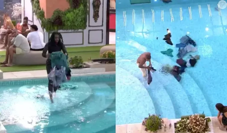 BBB 24: Após discussão, Leidy joga roupas de Davi na piscina