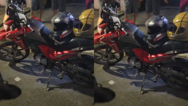 VÍDEOS: Motociclista por APP cai em ‘casinha’ e tem a moto roubada, no centro de Manaus