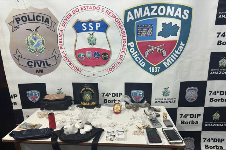 Trio é preso com drogas e apetrechos para o tráfico em Borba