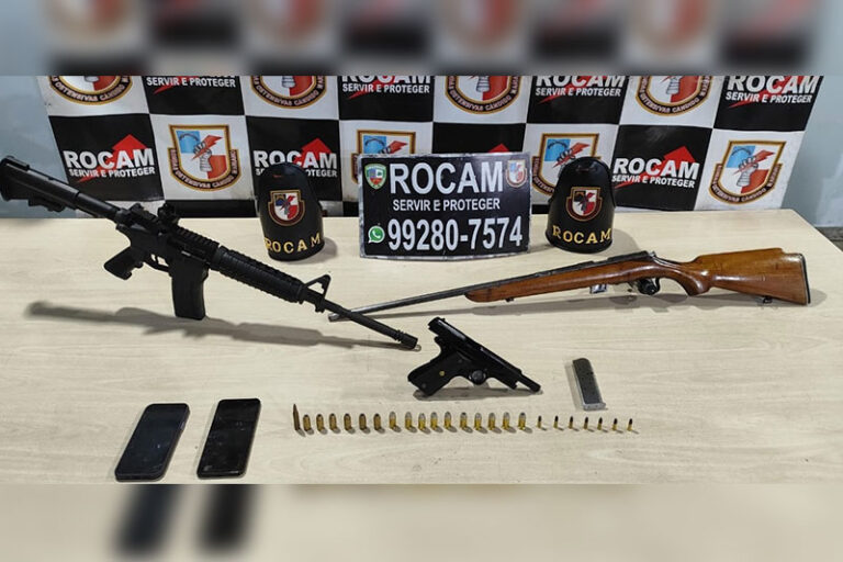 Grupo criminoso é preso com cinco armas na zona Norte de Manaus