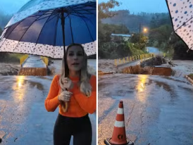 VÍDEO: No RS, ponte é arrastada pela correnteza enquanto prefeita narra situação