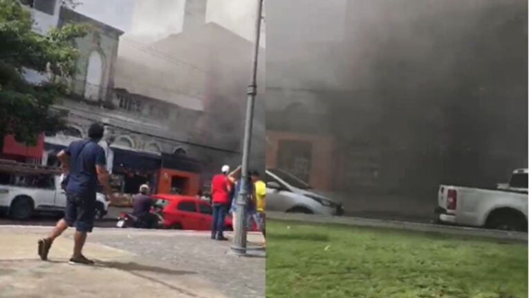 VÍDEO: Princípio de incêndio atinge restaurante no Centro de Manaus