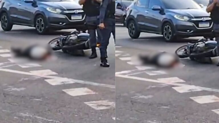 VÍDEO: Motociclista morre após ser atingido por carro na contramão em avenida de Manaus