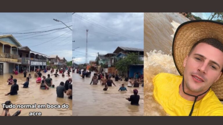 VÍDEO: Influenciadores viralizam na web após mostrar a cheia no interior do Amazonas