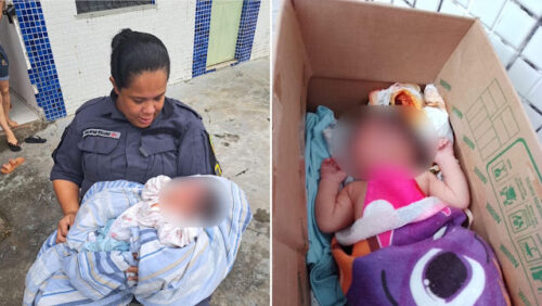 VÍDEO: Bebê do sexo masculino é abandonado em caixa de papelão, em Manaus